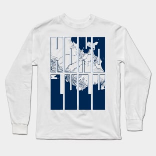 Honolulu, Hawaii, USA City Map Typography - Coastal Long Sleeve T-Shirt